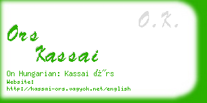 ors kassai business card